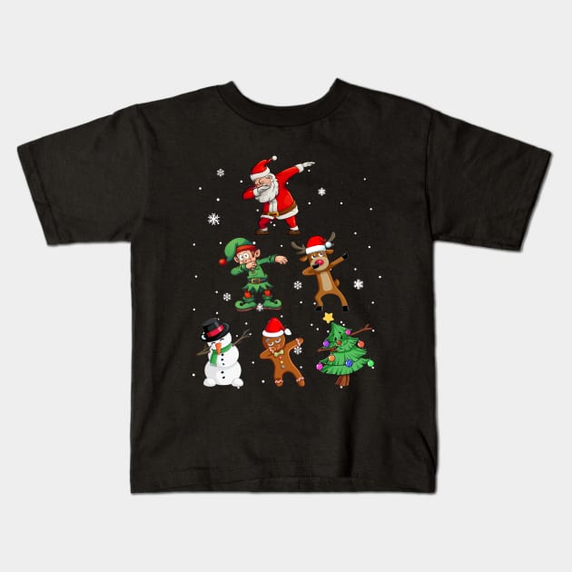 Dabbing Xmas Squad Funny Christmas Kids Kids T-Shirt by Danielsmfbb